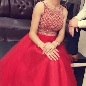 Anny Lee Two Piece Red Dress